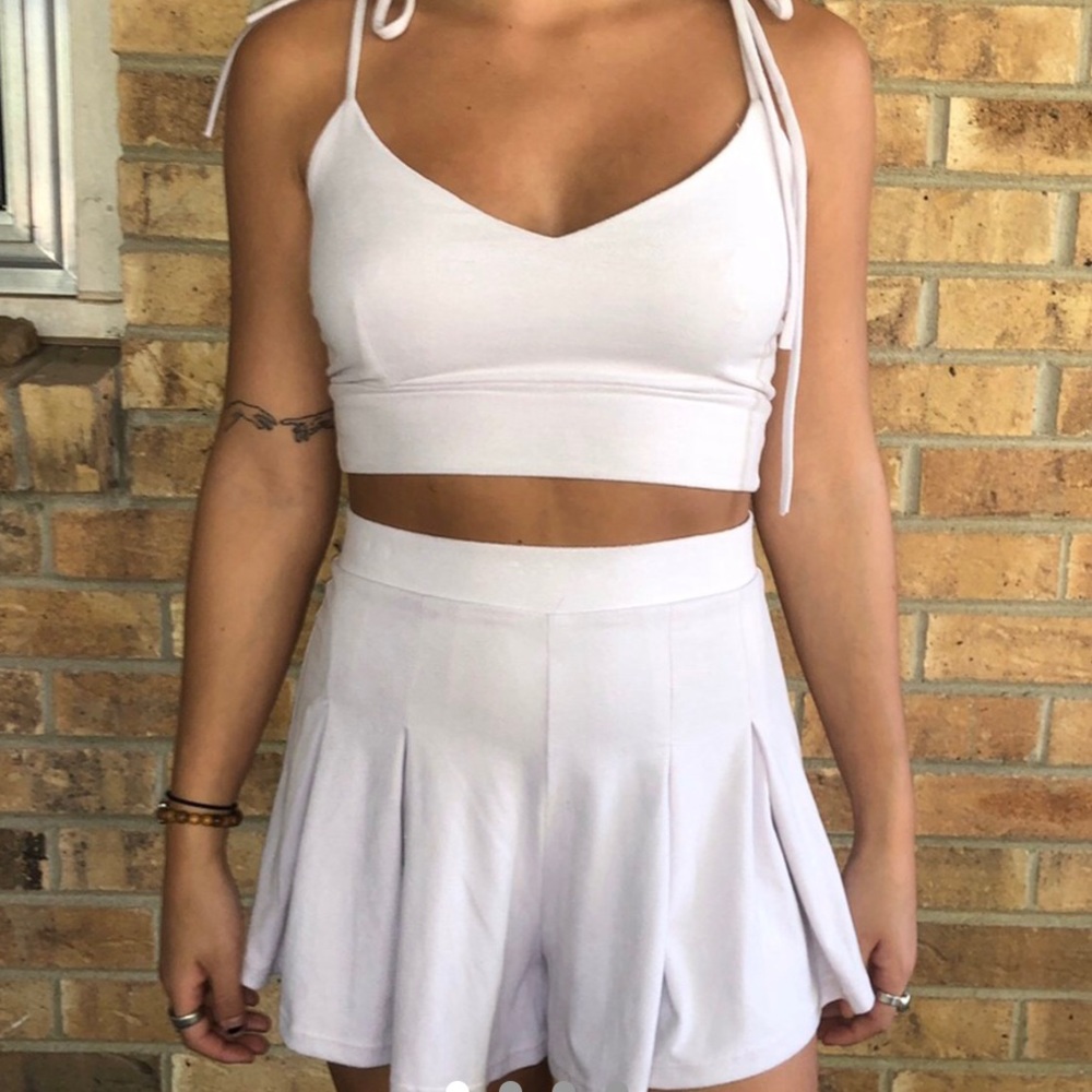 Light pink suede set